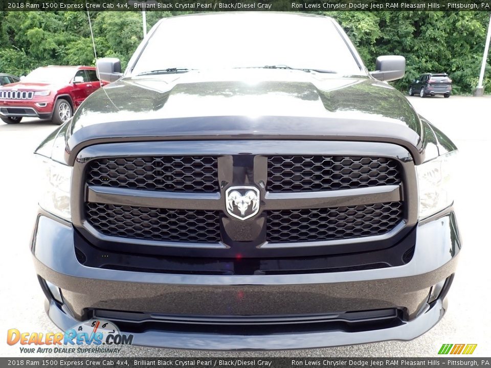 2018 Ram 1500 Express Crew Cab 4x4 Brilliant Black Crystal Pearl / Black/Diesel Gray Photo #8