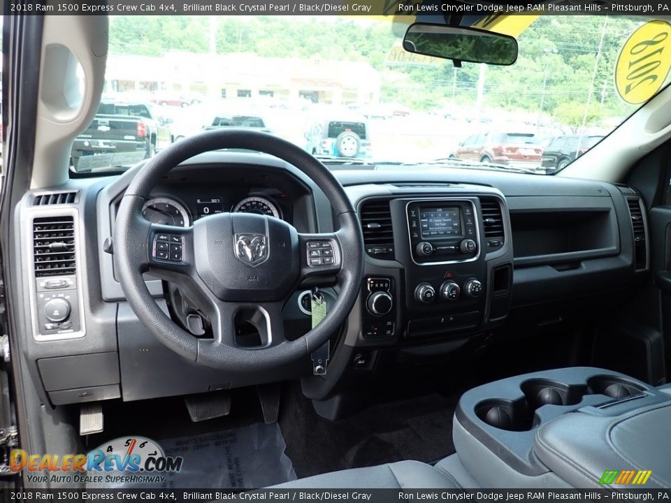 2018 Ram 1500 Express Crew Cab 4x4 Brilliant Black Crystal Pearl / Black/Diesel Gray Photo #12