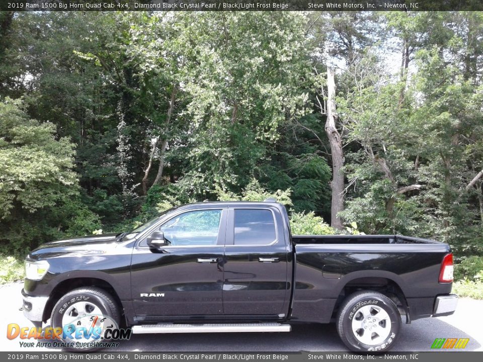 2019 Ram 1500 Big Horn Quad Cab 4x4 Diamond Black Crystal Pearl / Black/Light Frost Beige Photo #1