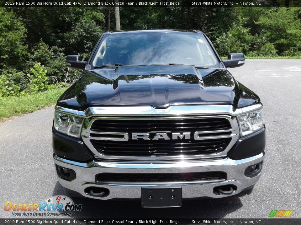 2019 Ram 1500 Big Horn Quad Cab 4x4 Diamond Black Crystal Pearl / Black/Light Frost Beige Photo #4