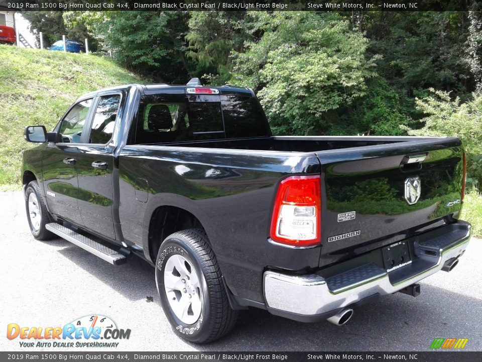 2019 Ram 1500 Big Horn Quad Cab 4x4 Diamond Black Crystal Pearl / Black/Light Frost Beige Photo #10