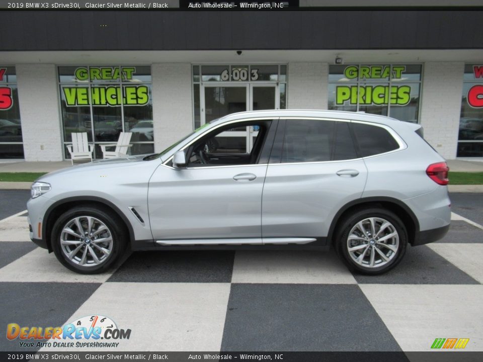 2019 BMW X3 sDrive30i Glacier Silver Metallic / Black Photo #1
