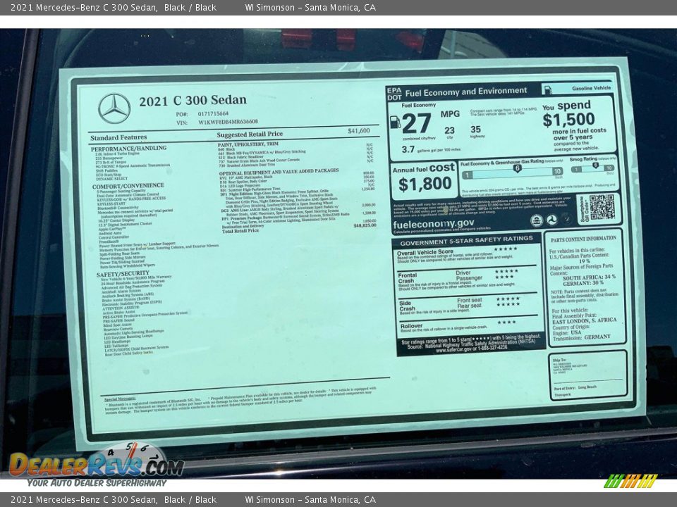 2021 Mercedes-Benz C 300 Sedan Black / Black Photo #12