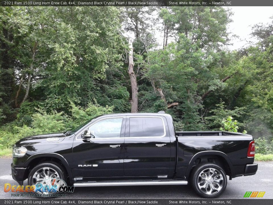 Diamond Black Crystal Pearl 2021 Ram 1500 Long Horn Crew Cab 4x4 Photo #1