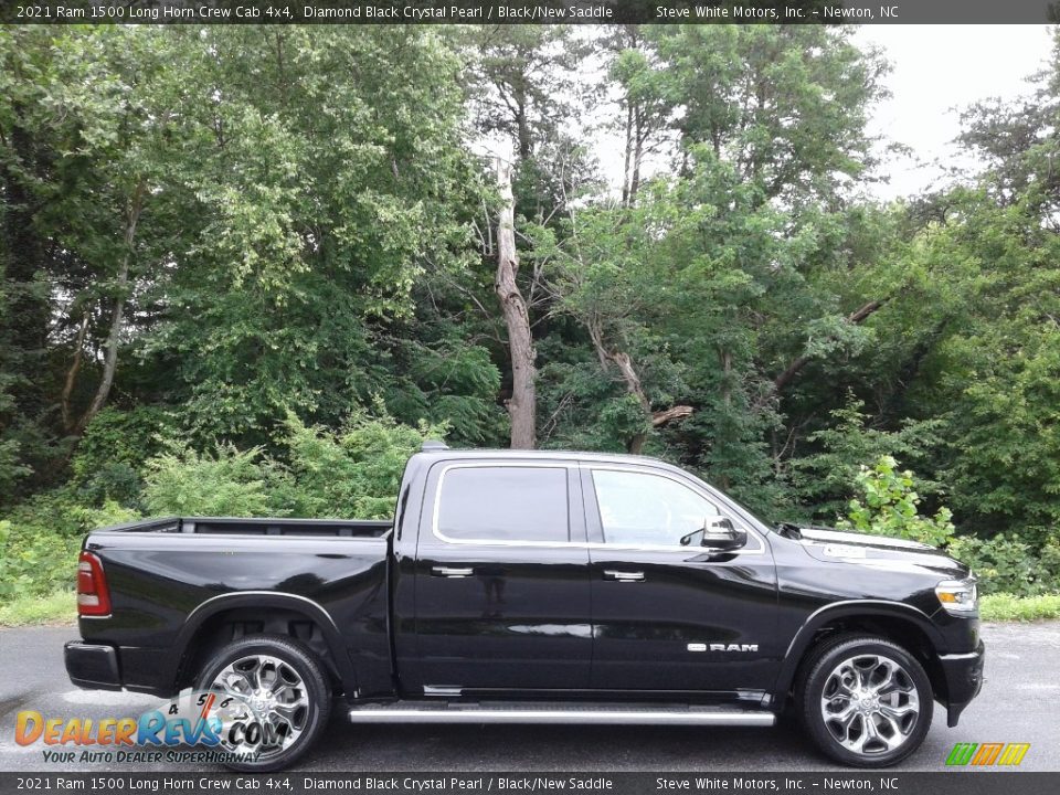 Diamond Black Crystal Pearl 2021 Ram 1500 Long Horn Crew Cab 4x4 Photo #5