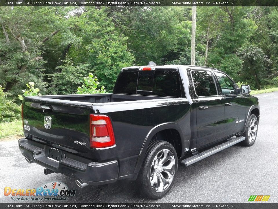 2021 Ram 1500 Long Horn Crew Cab 4x4 Diamond Black Crystal Pearl / Black/New Saddle Photo #6