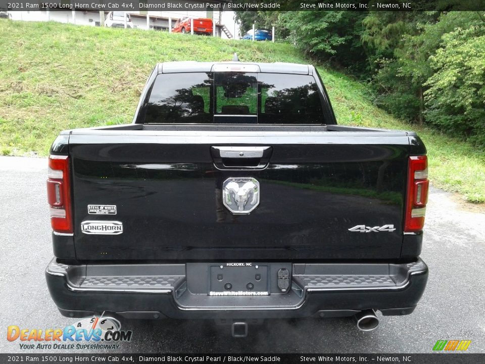 2021 Ram 1500 Long Horn Crew Cab 4x4 Diamond Black Crystal Pearl / Black/New Saddle Photo #7