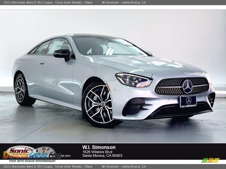 2021 Mercedes-Benz E 450 Coupe Cirrus Silver Metallic / Black Photo #1