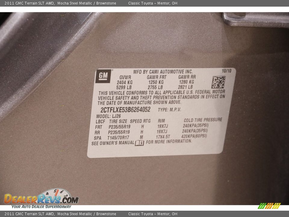 2011 GMC Terrain SLT AWD Mocha Steel Metallic / Brownstone Photo #18
