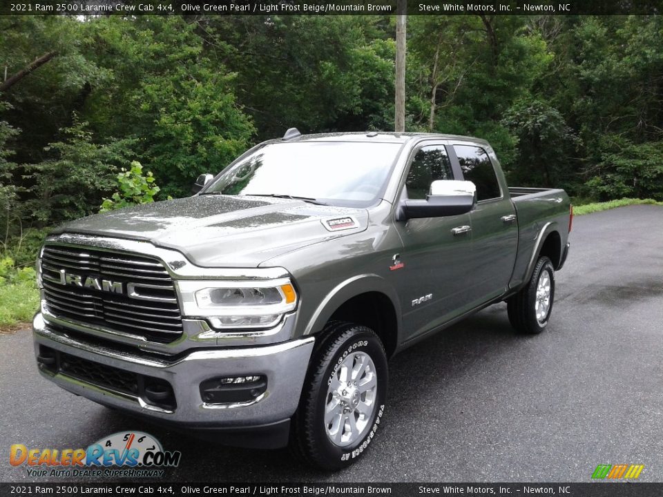 2021 Ram 2500 Laramie Crew Cab 4x4 Olive Green Pearl / Light Frost Beige/Mountain Brown Photo #2