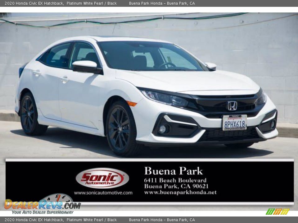 2020 Honda Civic EX Hatchback Platinum White Pearl / Black Photo #1