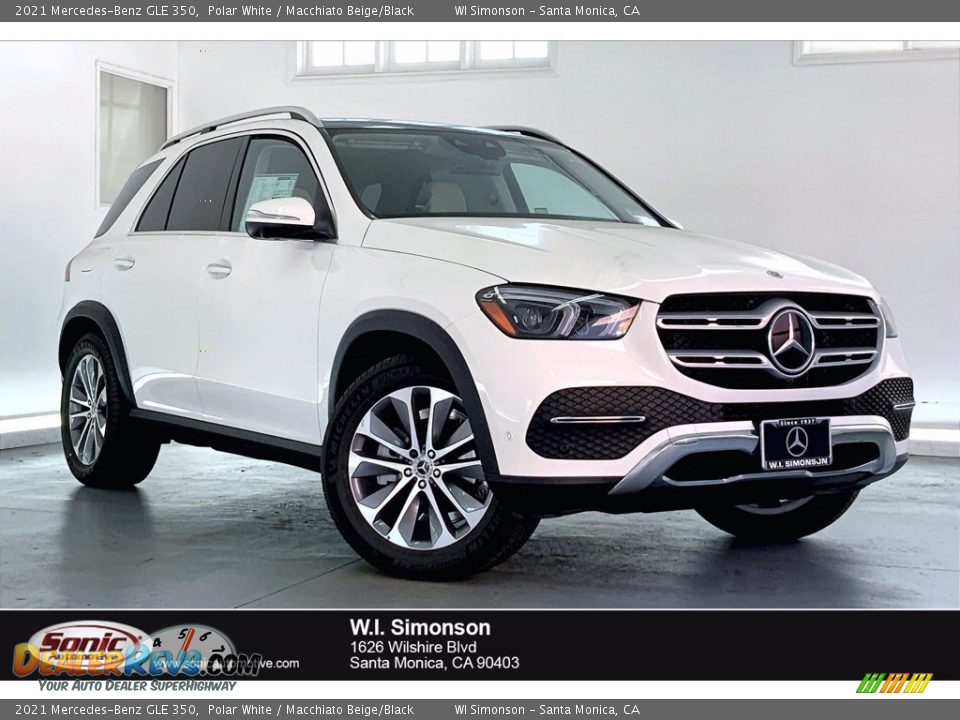 2021 Mercedes-Benz GLE 350 Polar White / Macchiato Beige/Black Photo #1