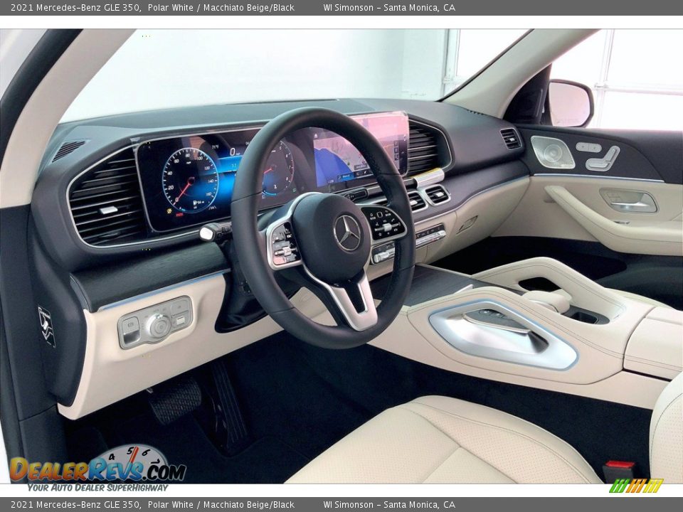 2021 Mercedes-Benz GLE 350 Polar White / Macchiato Beige/Black Photo #4