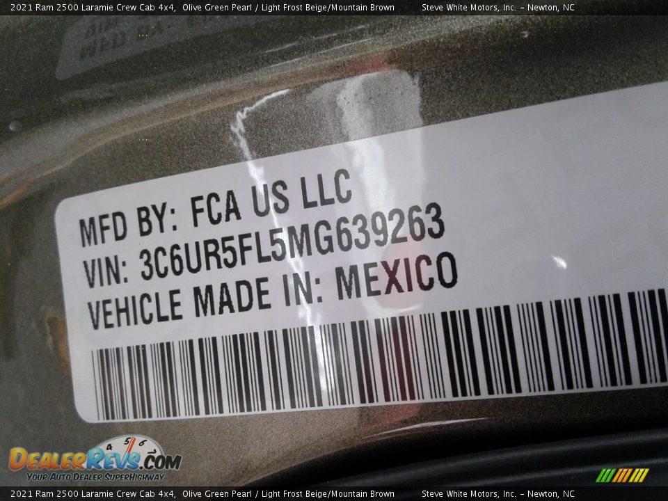 2021 Ram 2500 Laramie Crew Cab 4x4 Olive Green Pearl / Light Frost Beige/Mountain Brown Photo #35