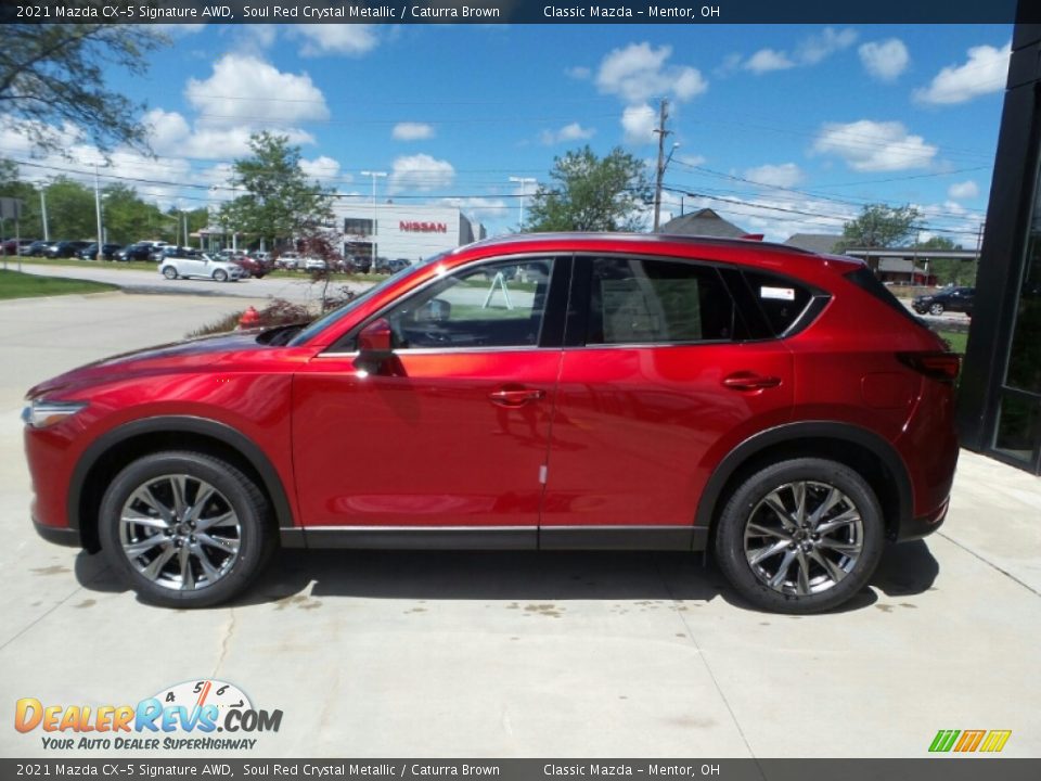 2021 Mazda CX-5 Signature AWD Soul Red Crystal Metallic / Caturra Brown Photo #6