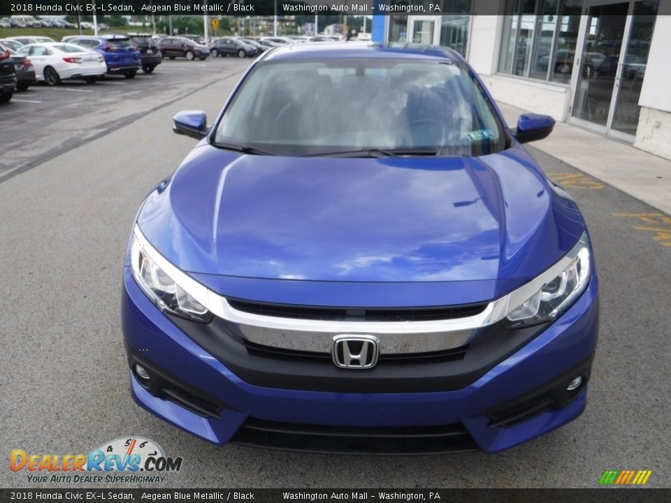 2018 Honda Civic EX-L Sedan Aegean Blue Metallic / Black Photo #5