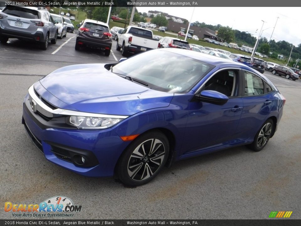 2018 Honda Civic EX-L Sedan Aegean Blue Metallic / Black Photo #6