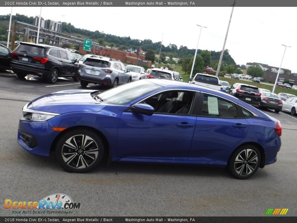 2018 Honda Civic EX-L Sedan Aegean Blue Metallic / Black Photo #7