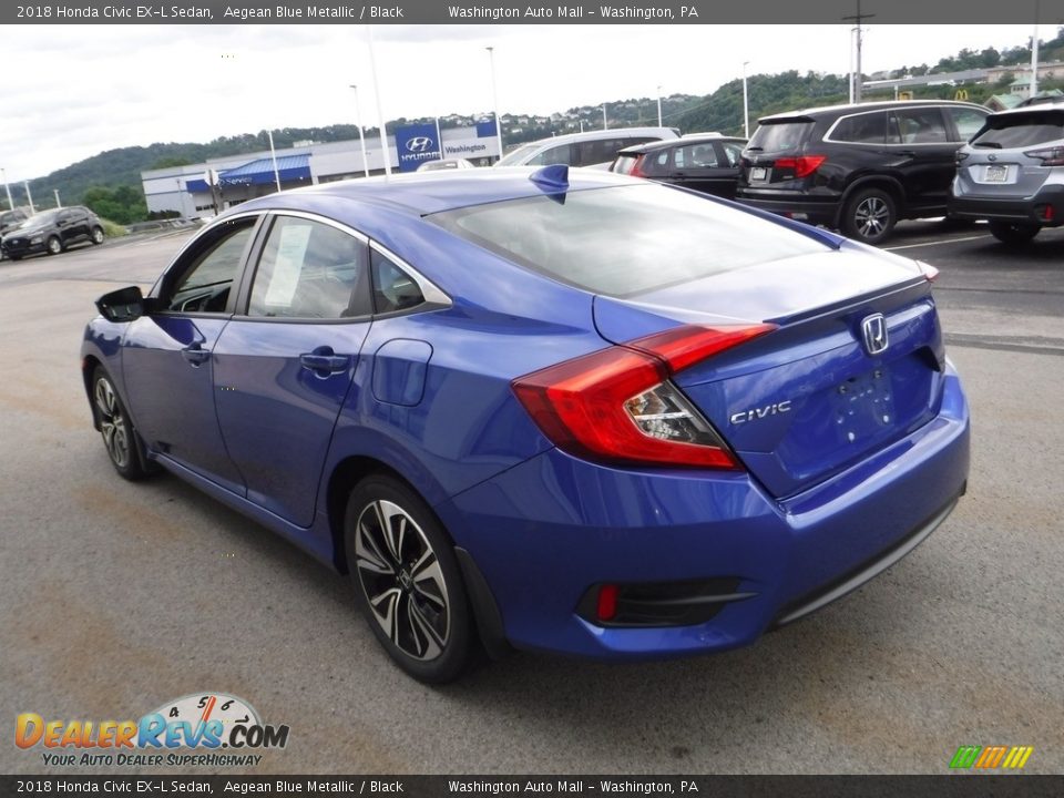 2018 Honda Civic EX-L Sedan Aegean Blue Metallic / Black Photo #8