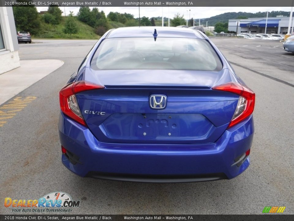 2018 Honda Civic EX-L Sedan Aegean Blue Metallic / Black Photo #9