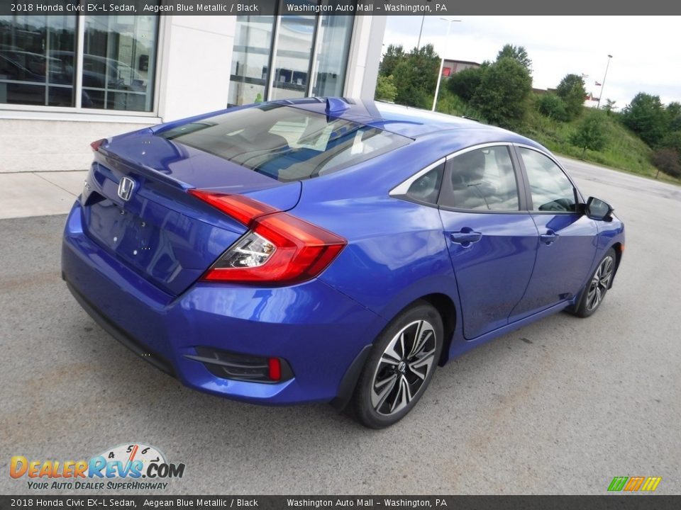 2018 Honda Civic EX-L Sedan Aegean Blue Metallic / Black Photo #10