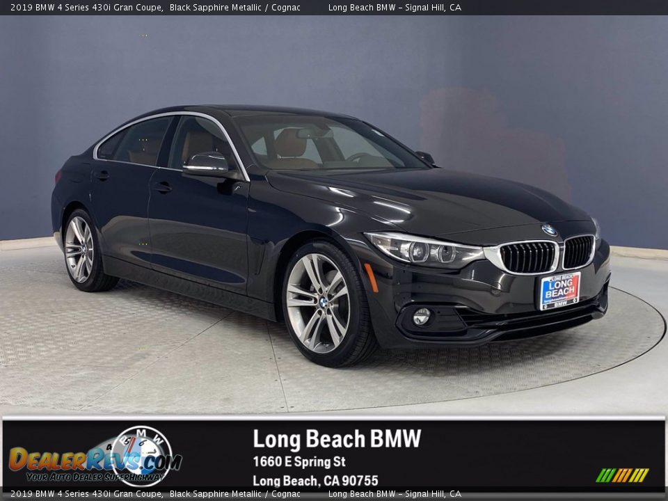 2019 BMW 4 Series 430i Gran Coupe Black Sapphire Metallic / Cognac Photo #1