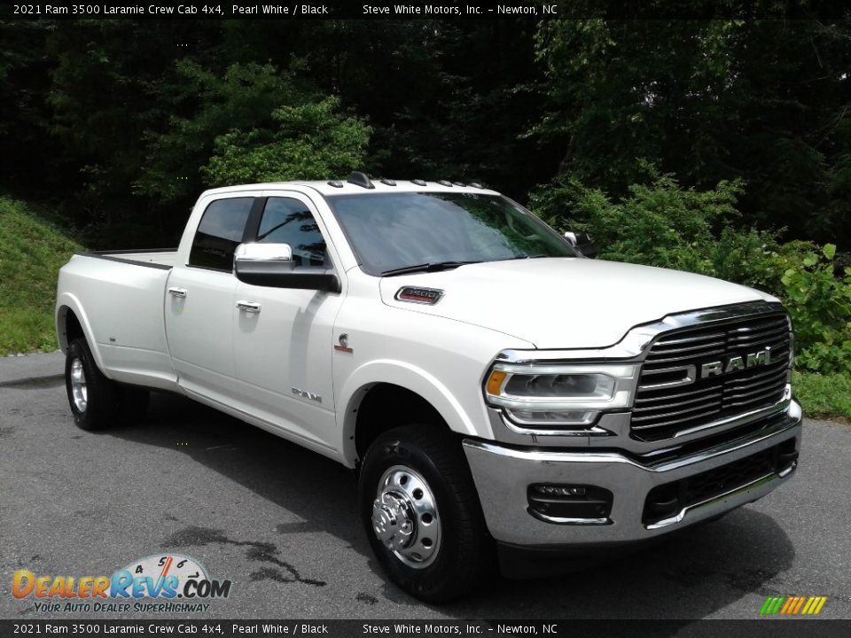 2021 Ram 3500 Laramie Crew Cab 4x4 Pearl White / Black Photo #4