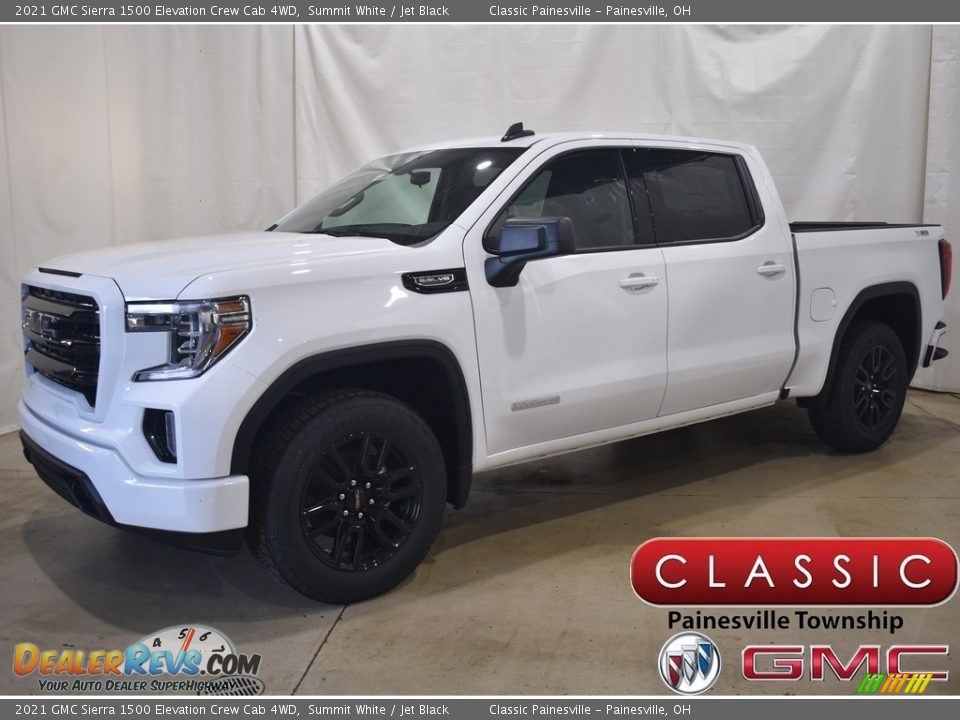 2021 GMC Sierra 1500 Elevation Crew Cab 4WD Summit White / Jet Black Photo #1