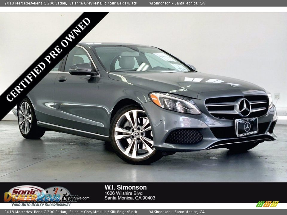 2018 Mercedes-Benz C 300 Sedan Selenite Grey Metallic / Silk Beige/Black Photo #1