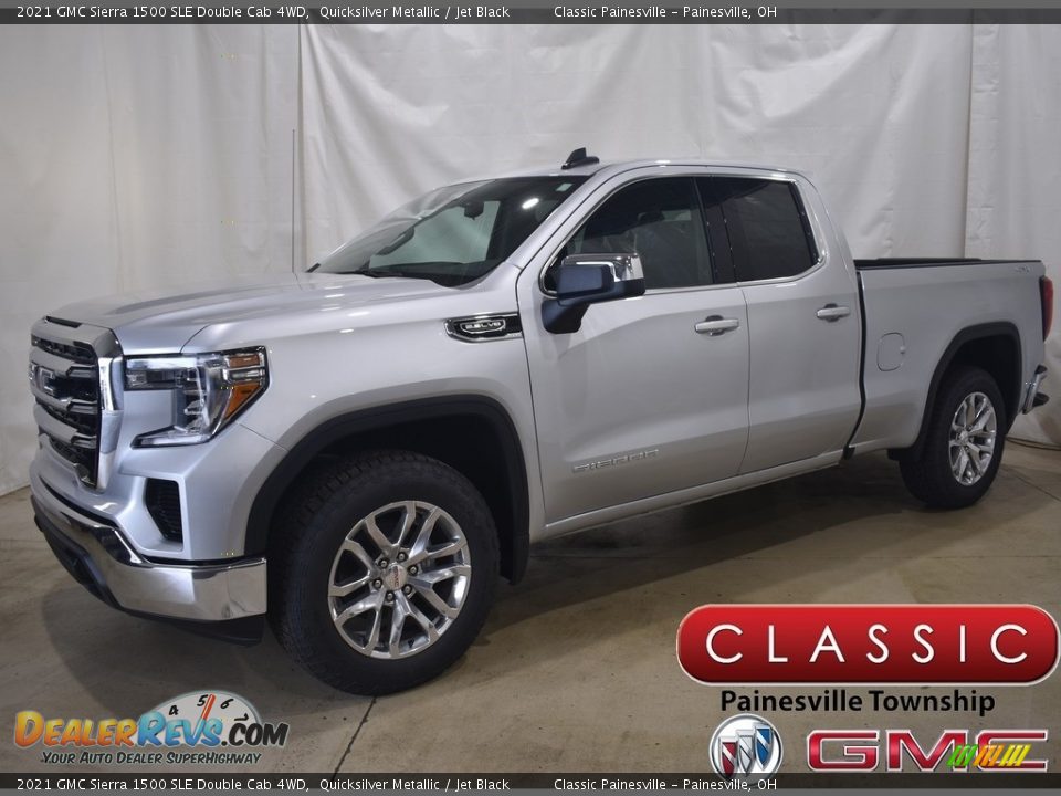 2021 GMC Sierra 1500 SLE Double Cab 4WD Quicksilver Metallic / Jet Black Photo #1