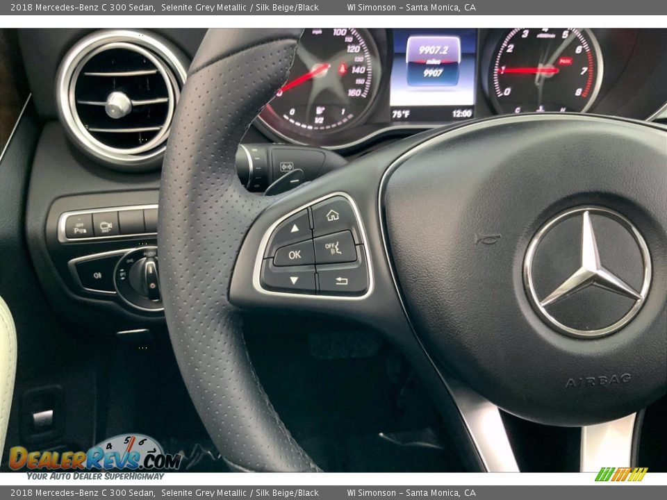 2018 Mercedes-Benz C 300 Sedan Selenite Grey Metallic / Silk Beige/Black Photo #21