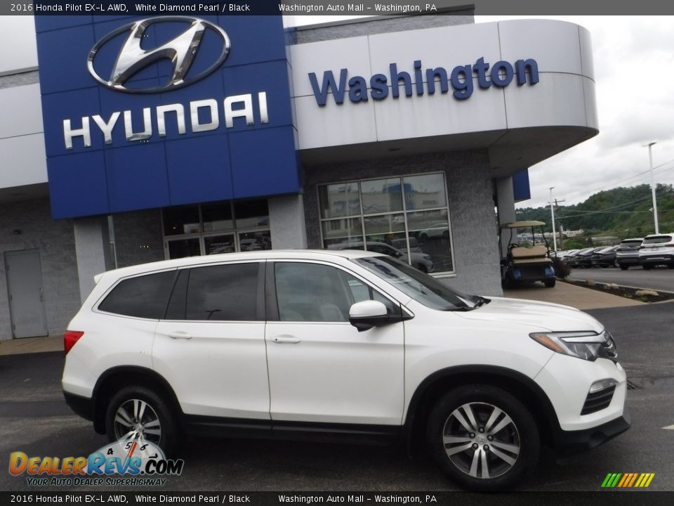 2016 Honda Pilot EX-L AWD White Diamond Pearl / Black Photo #2