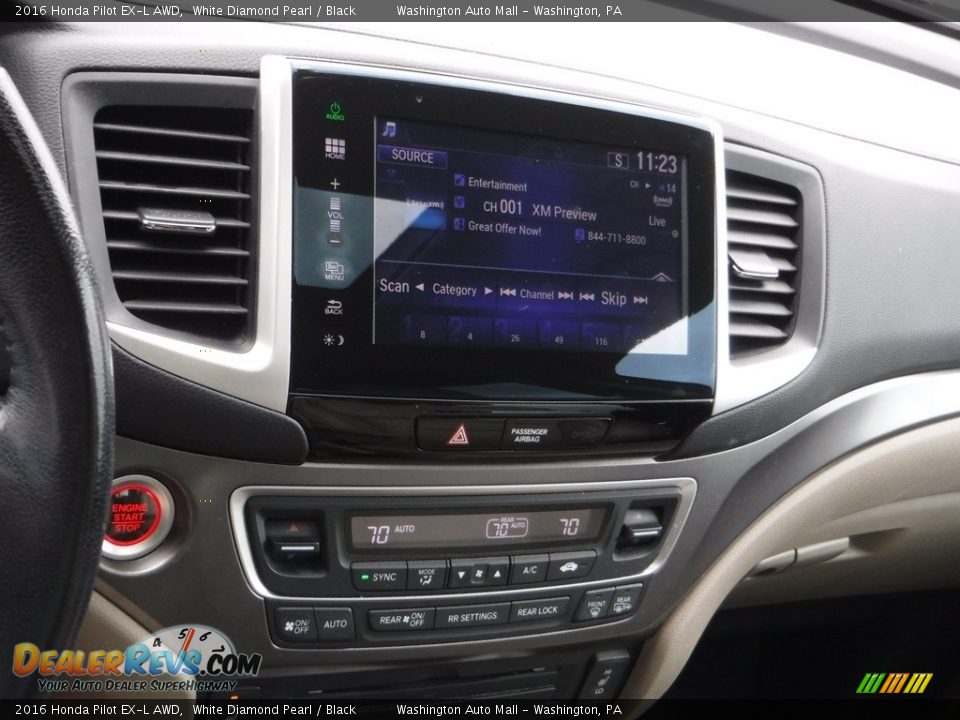 2016 Honda Pilot EX-L AWD White Diamond Pearl / Black Photo #20