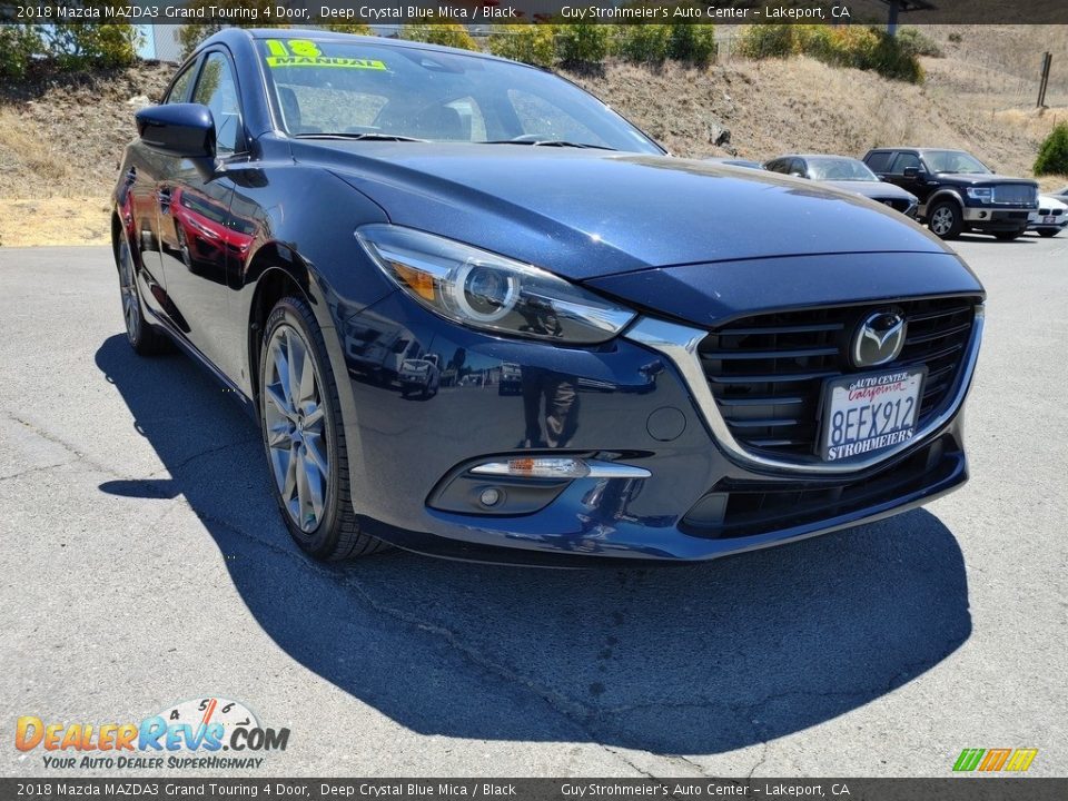 2018 Mazda MAZDA3 Grand Touring 4 Door Deep Crystal Blue Mica / Black Photo #1