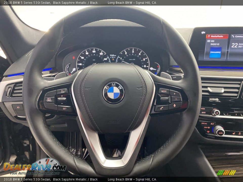 2018 BMW 5 Series 530i Sedan Black Sapphire Metallic / Black Photo #18