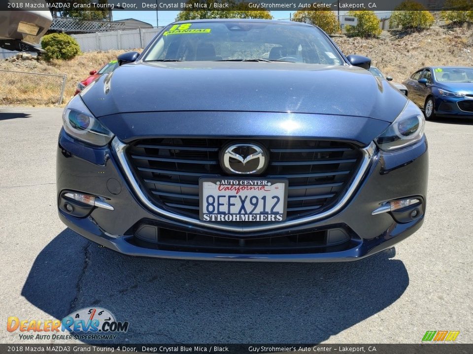 2018 Mazda MAZDA3 Grand Touring 4 Door Deep Crystal Blue Mica / Black Photo #2