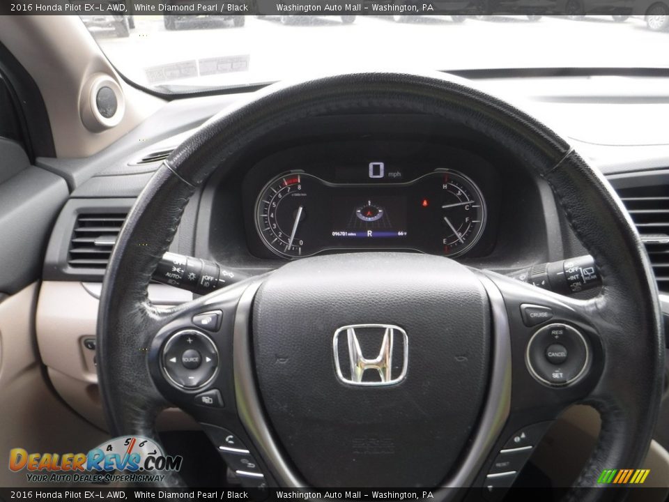 2016 Honda Pilot EX-L AWD White Diamond Pearl / Black Photo #24