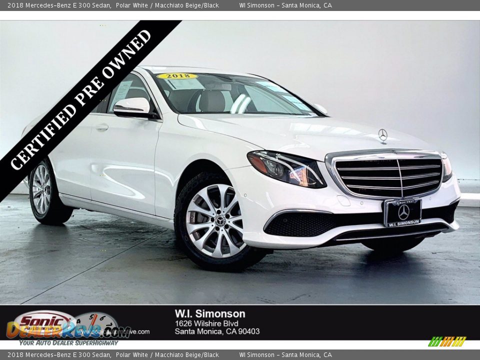 2018 Mercedes-Benz E 300 Sedan Polar White / Macchiato Beige/Black Photo #1