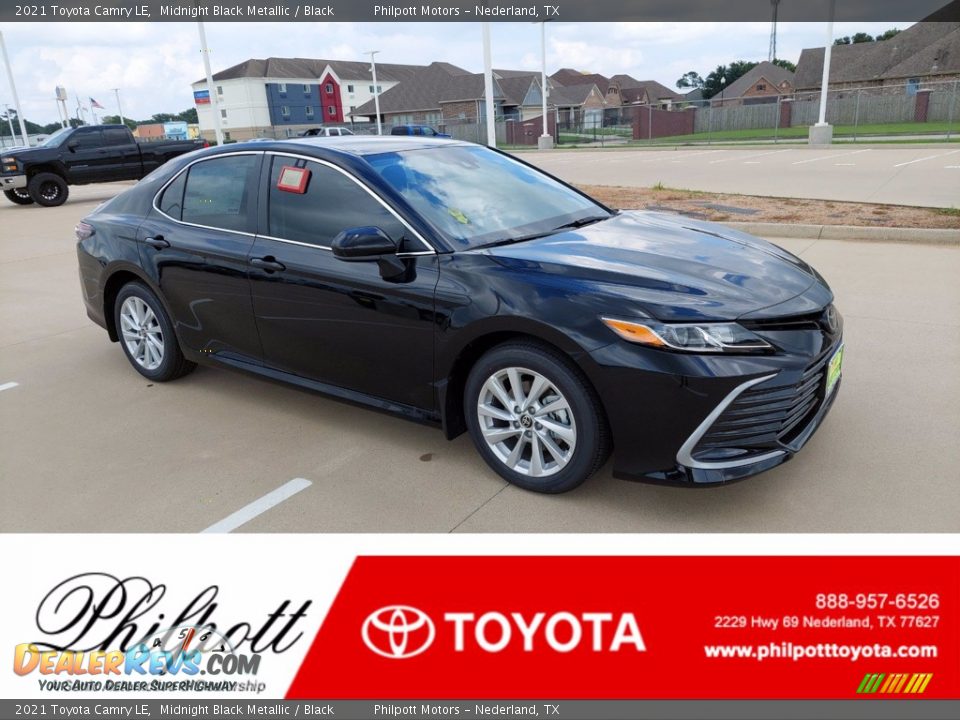 2021 Toyota Camry LE Midnight Black Metallic / Black Photo #1