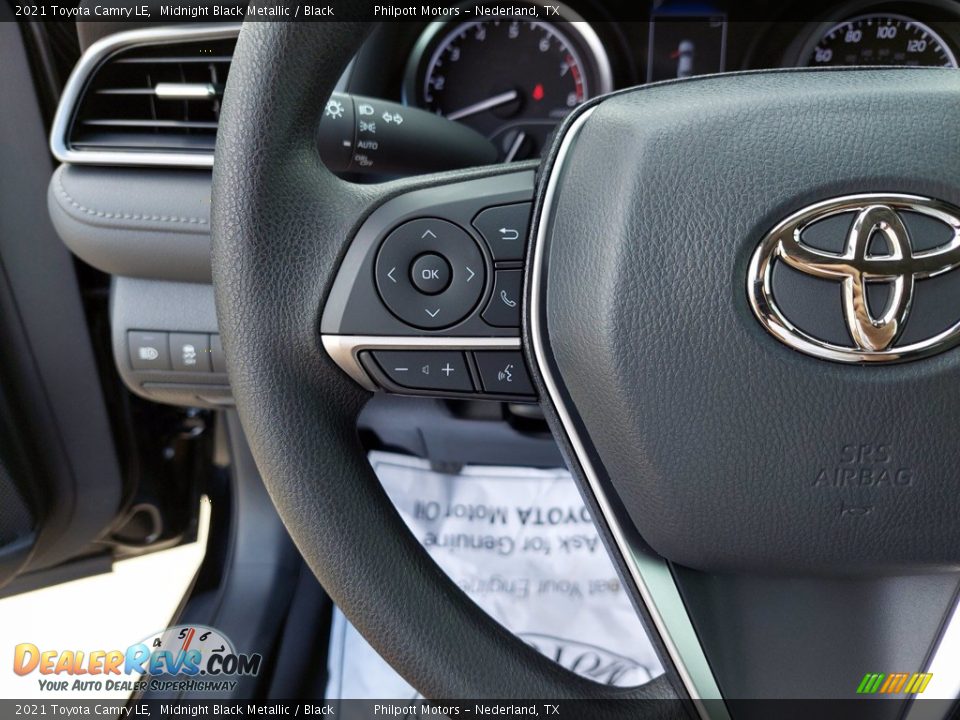 2021 Toyota Camry LE Midnight Black Metallic / Black Photo #13