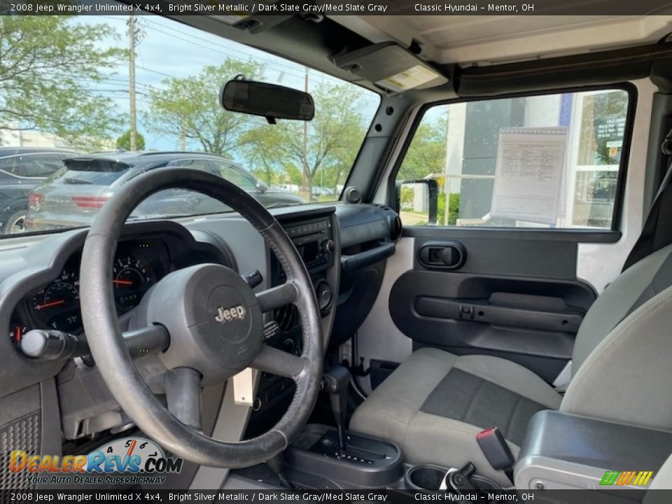 2008 Jeep Wrangler Unlimited X 4x4 Bright Silver Metallic / Dark Slate Gray/Med Slate Gray Photo #3