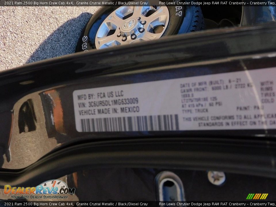 2021 Ram 2500 Big Horn Crew Cab 4x4 Granite Crystal Metallic / Black/Diesel Gray Photo #20