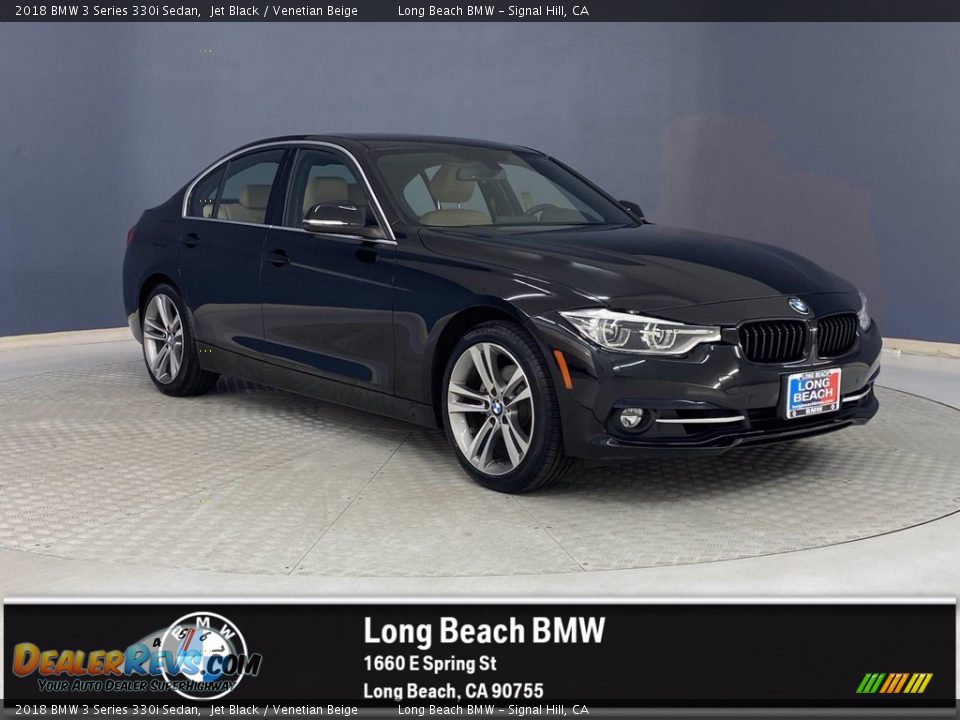 2018 BMW 3 Series 330i Sedan Jet Black / Venetian Beige Photo #1