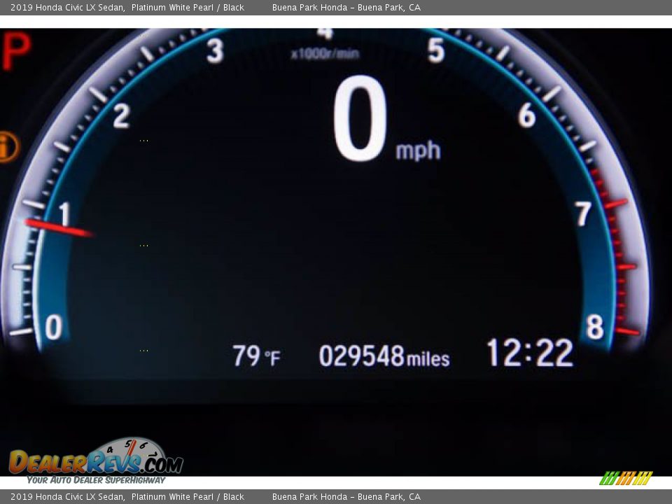 2019 Honda Civic LX Sedan Platinum White Pearl / Black Photo #6