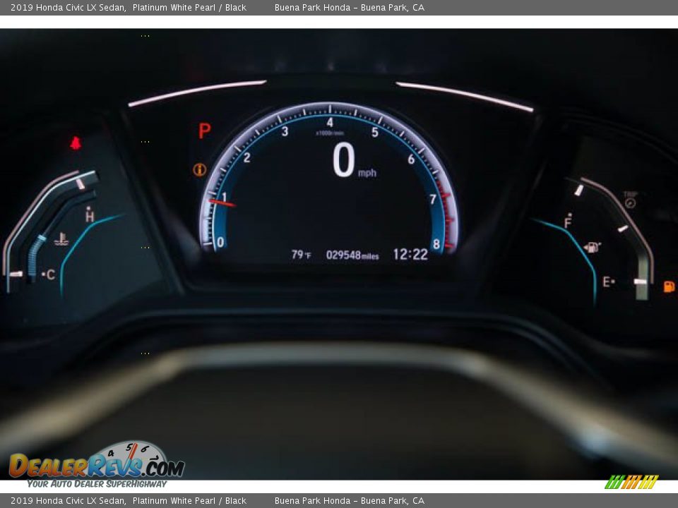 2019 Honda Civic LX Sedan Platinum White Pearl / Black Photo #28