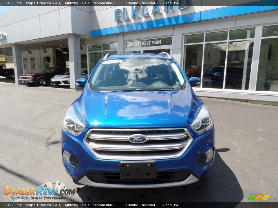 2017 Ford Escape Titanium 4WD Lightning Blue / Charcoal Black Photo #3