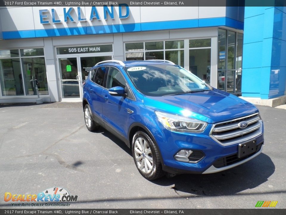 2017 Ford Escape Titanium 4WD Lightning Blue / Charcoal Black Photo #4