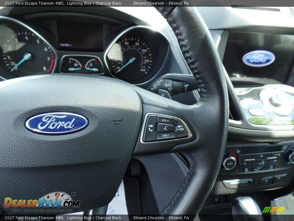 2017 Ford Escape Titanium 4WD Lightning Blue / Charcoal Black Photo #18