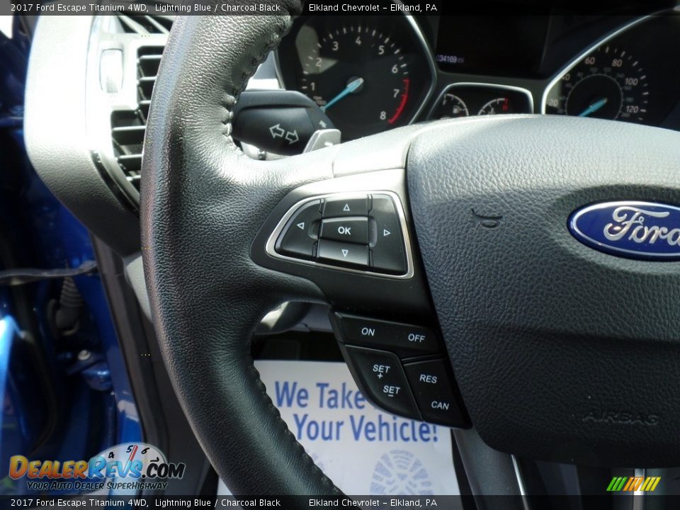 2017 Ford Escape Titanium 4WD Lightning Blue / Charcoal Black Photo #19