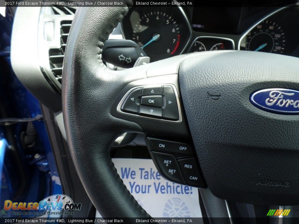 2017 Ford Escape Titanium 4WD Lightning Blue / Charcoal Black Photo #19